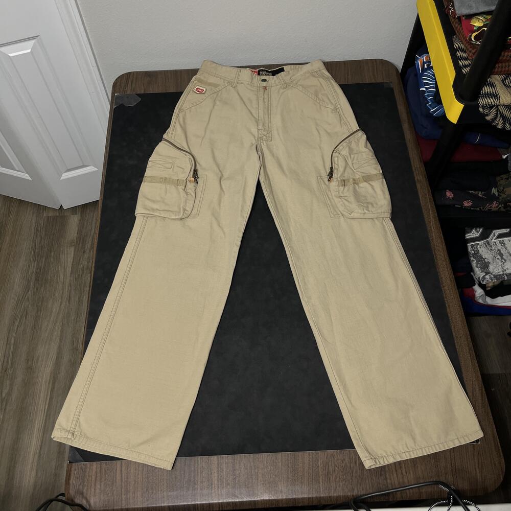 Ecko Unltd Baggy Pants Rip Stop 30x32 Cargo Duffle Bag Zip Utility Pockets JNCO